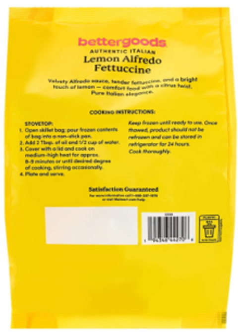 bettergoods Authentic Italian Lemon Alfredo Fettuccine