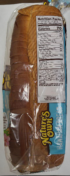 Nature’s Own Hawaiian Bread (20 oz loaf and 40 oz 2-pack)